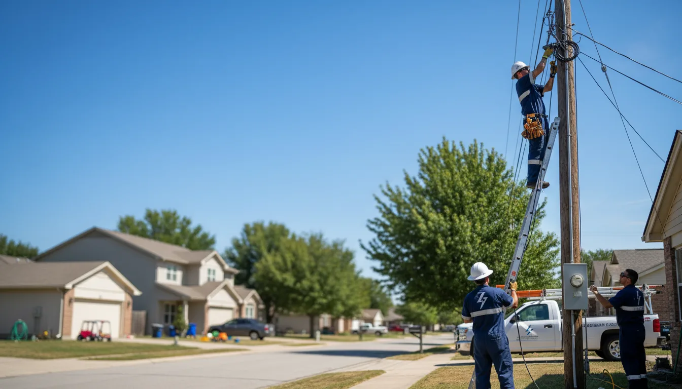 Residential electrician providing installation services in Bushton, KS